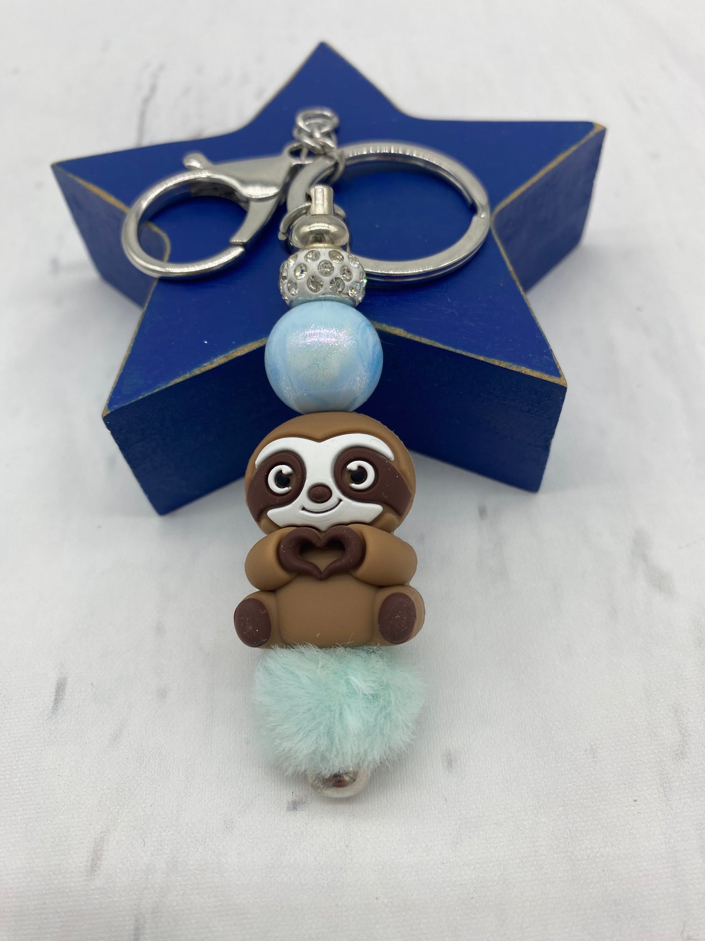 Blue Sloth Keychain