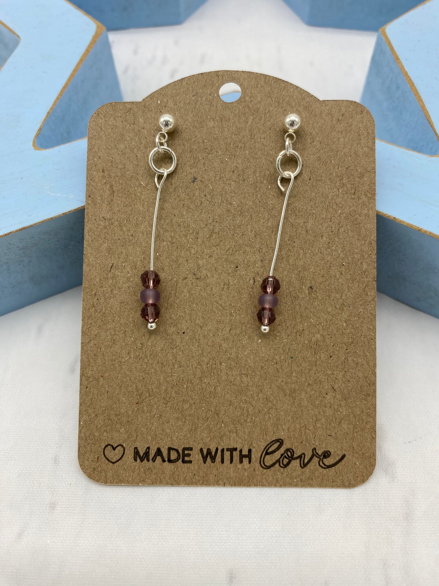 💎 Mulberry Berries – Stainless Steel Post Drop Earrings