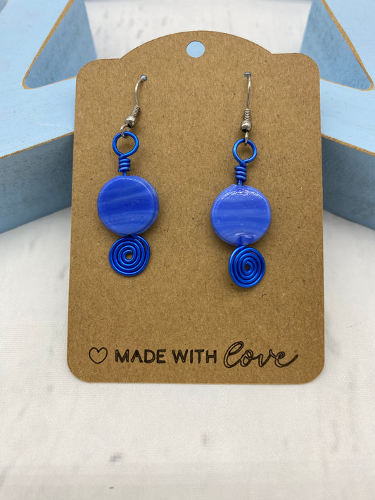💎 Ocean – Glass & Wire Drop Earrings