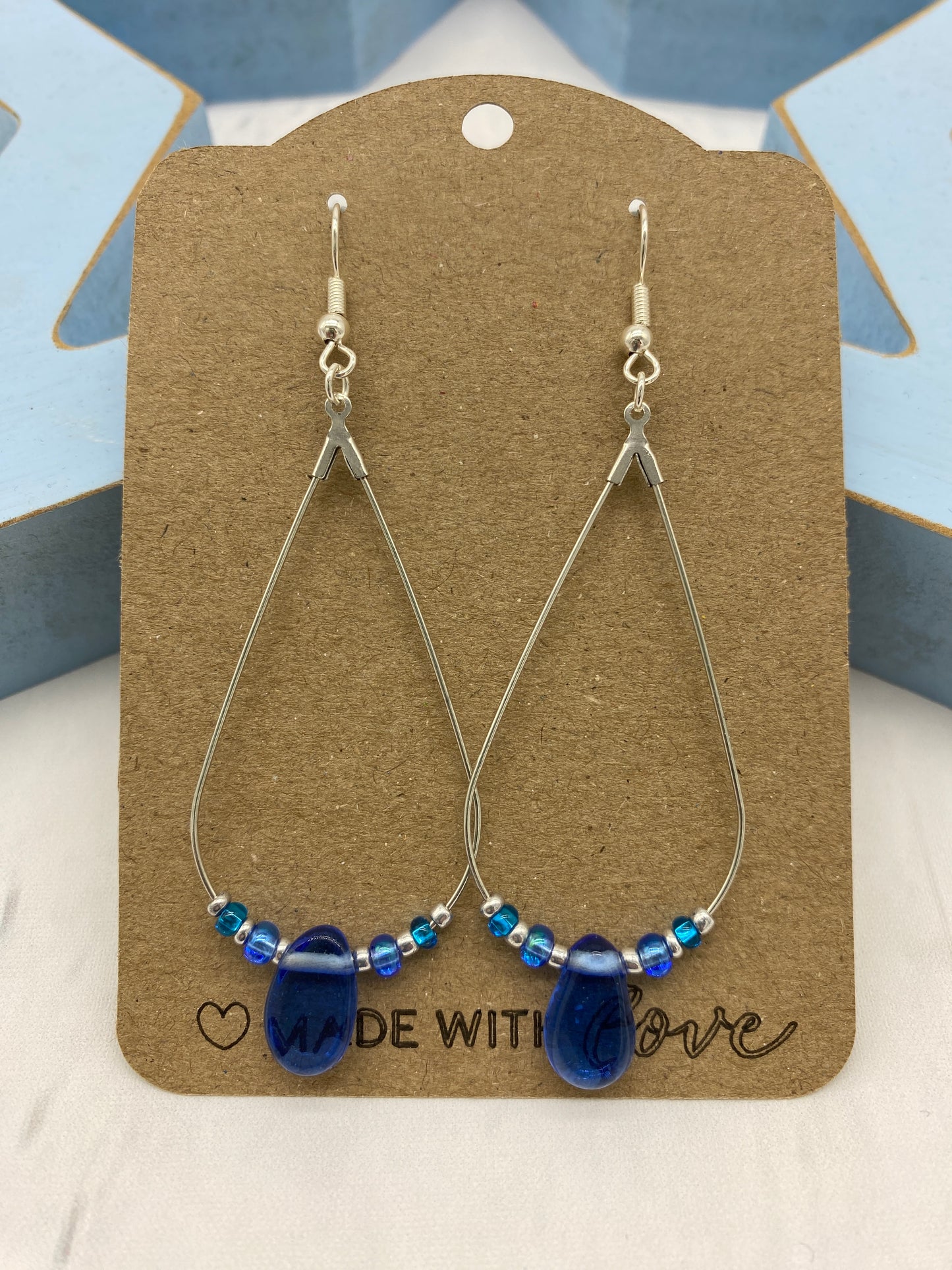 💎 Rain Drops – Glass Teardrop Drop Earrings