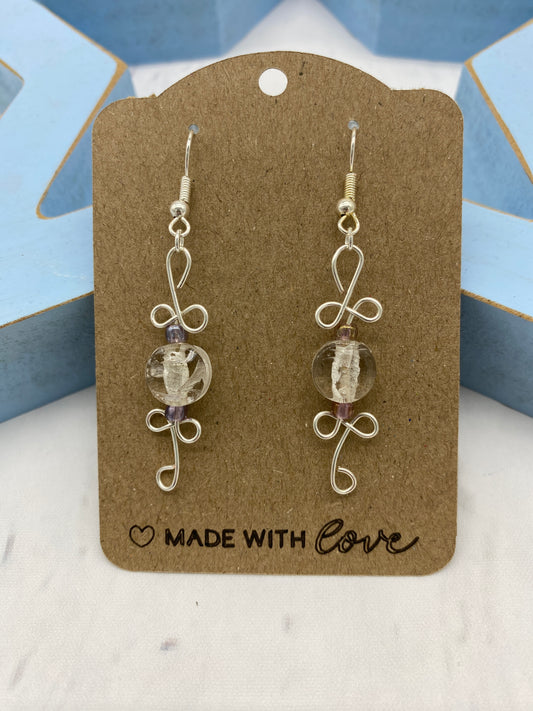 💎 Moonlit Lace – Glass Drop Earrings