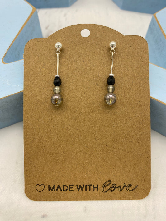 💎 Evening Stone – Glass Drop Earrings