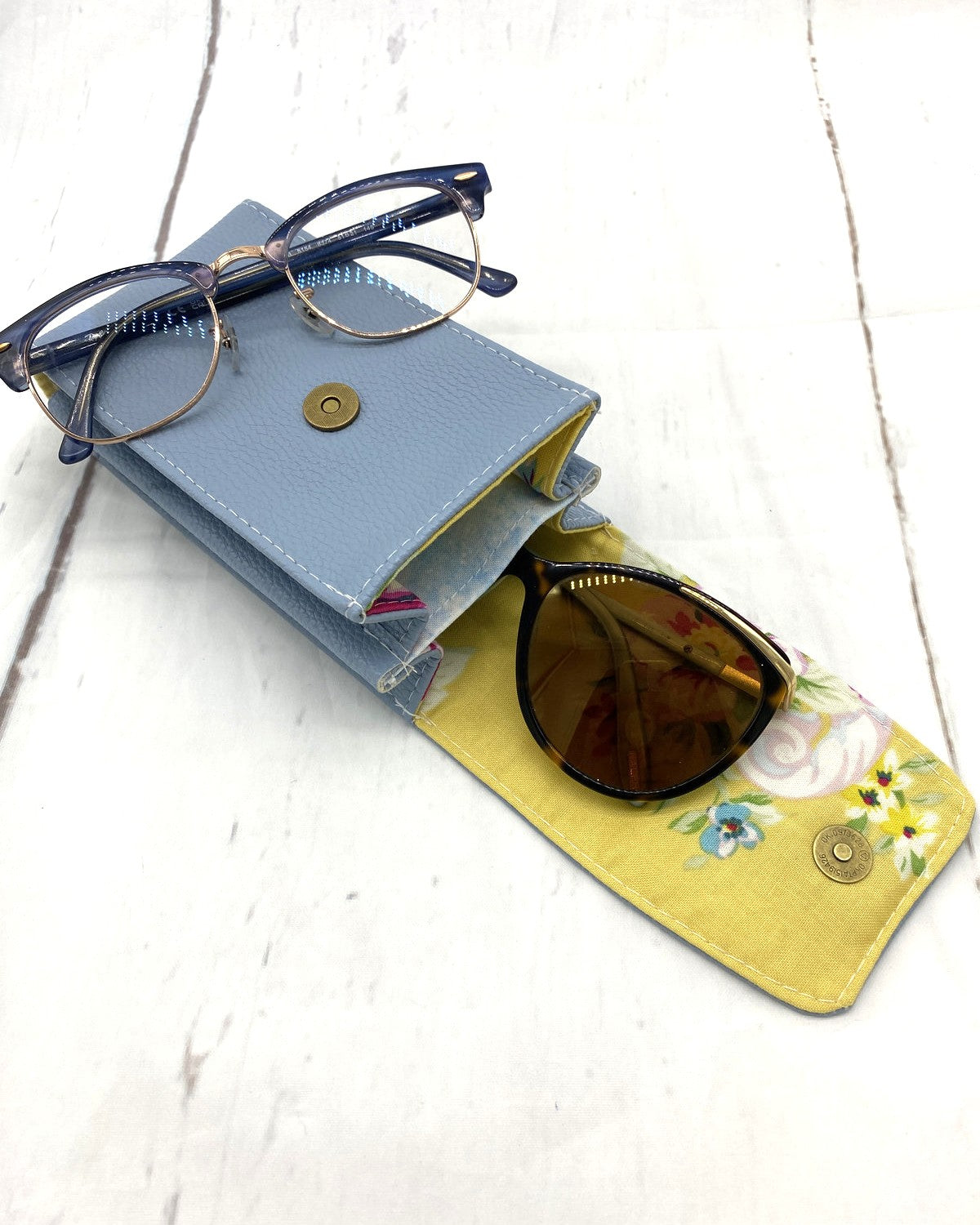 Light Blue Double Vision Glasses Case