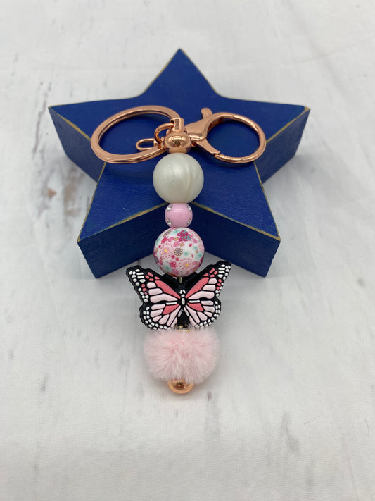 Pink Butterfly Keychain
