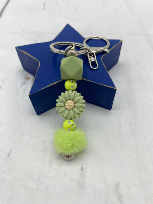 Green Flower Keychain