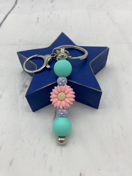 Pink Flower Keychain