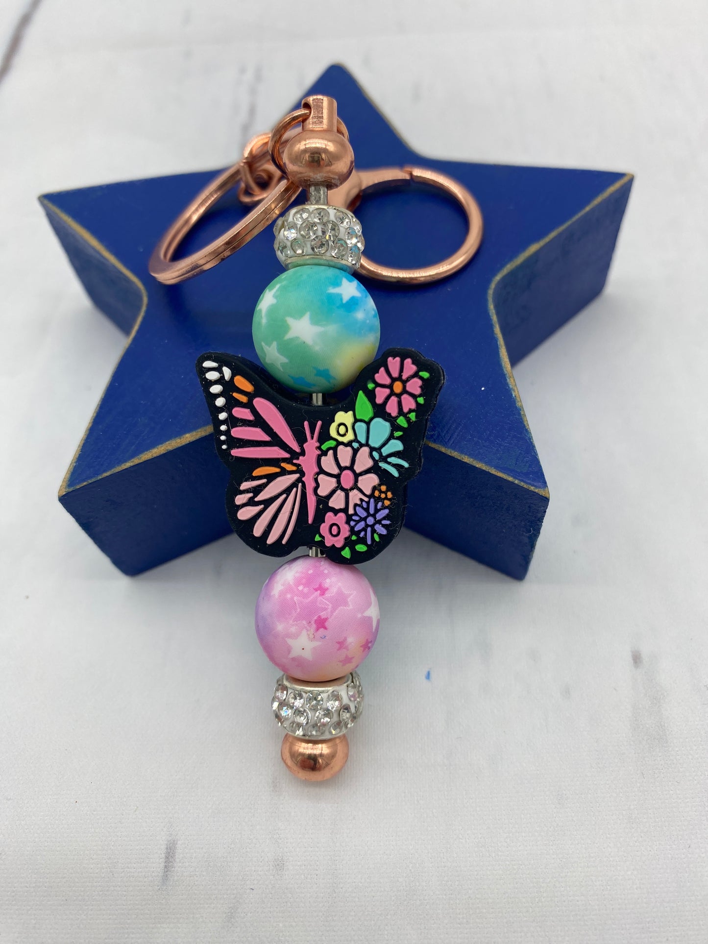 Rainbow Butterfly Keychain