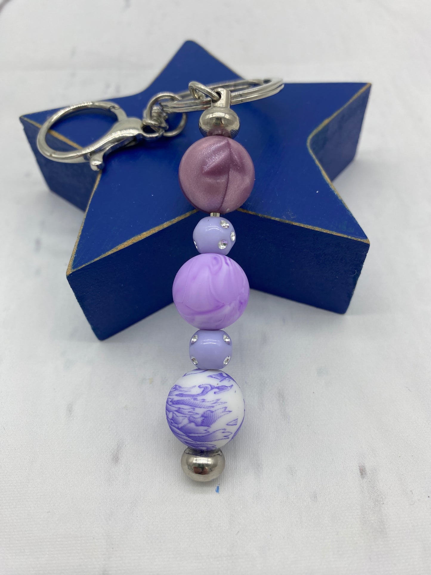 Purple Sparkle Keychain