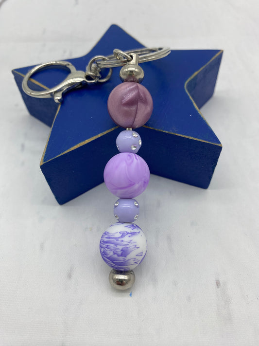 Purple Sparkle Keychain