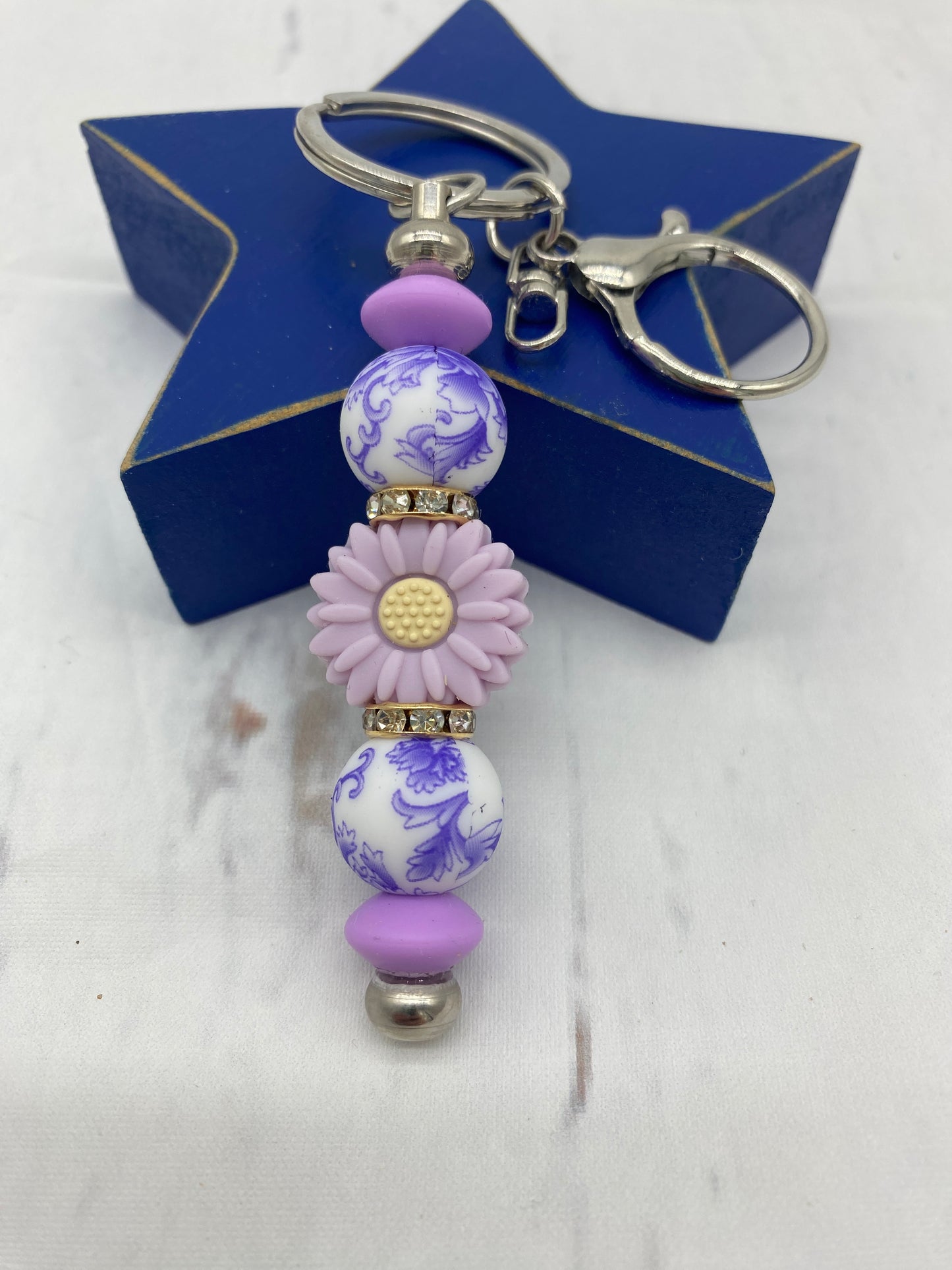 Purple Flower Keychain