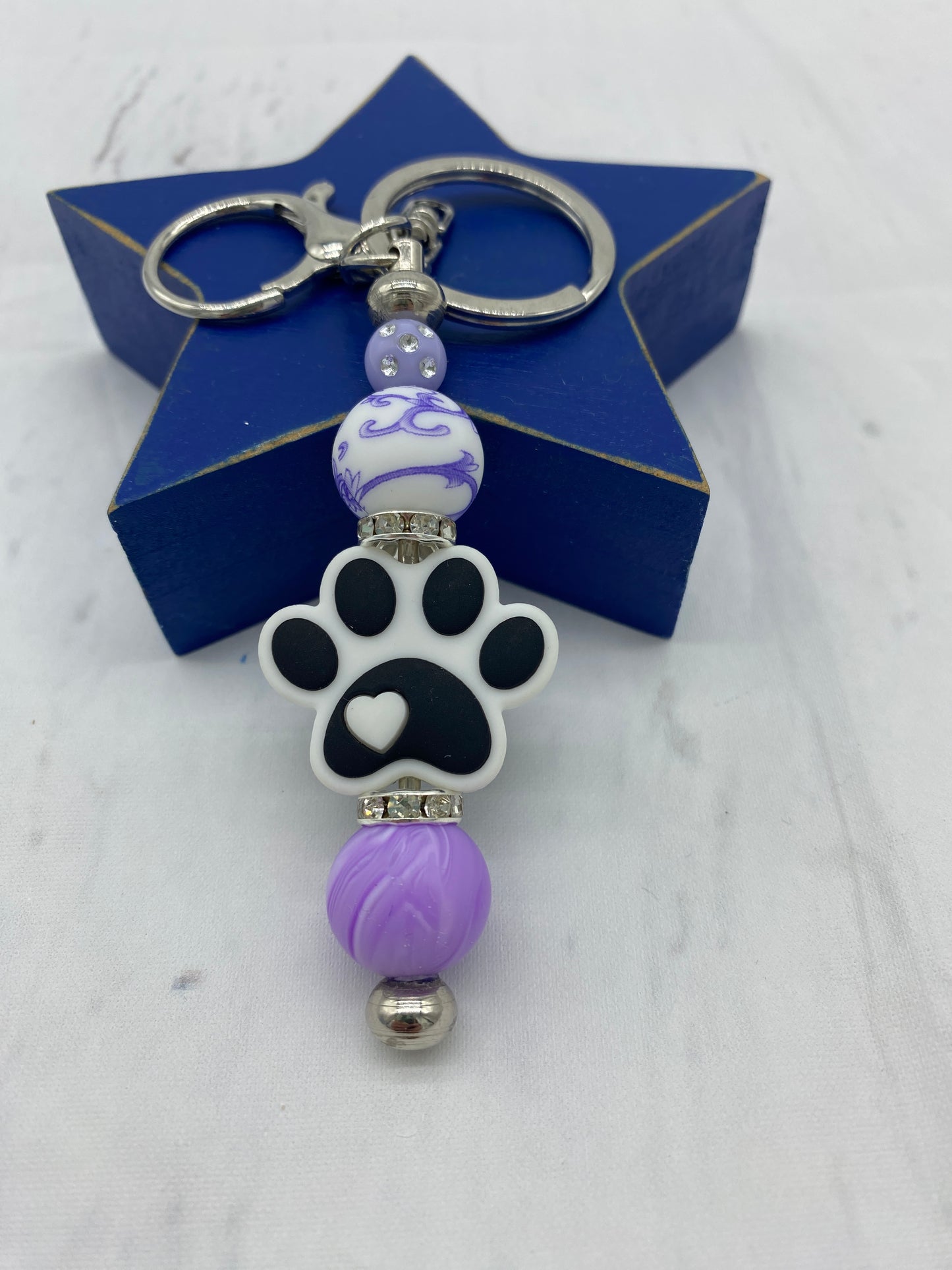 Purple Puppy Keychain