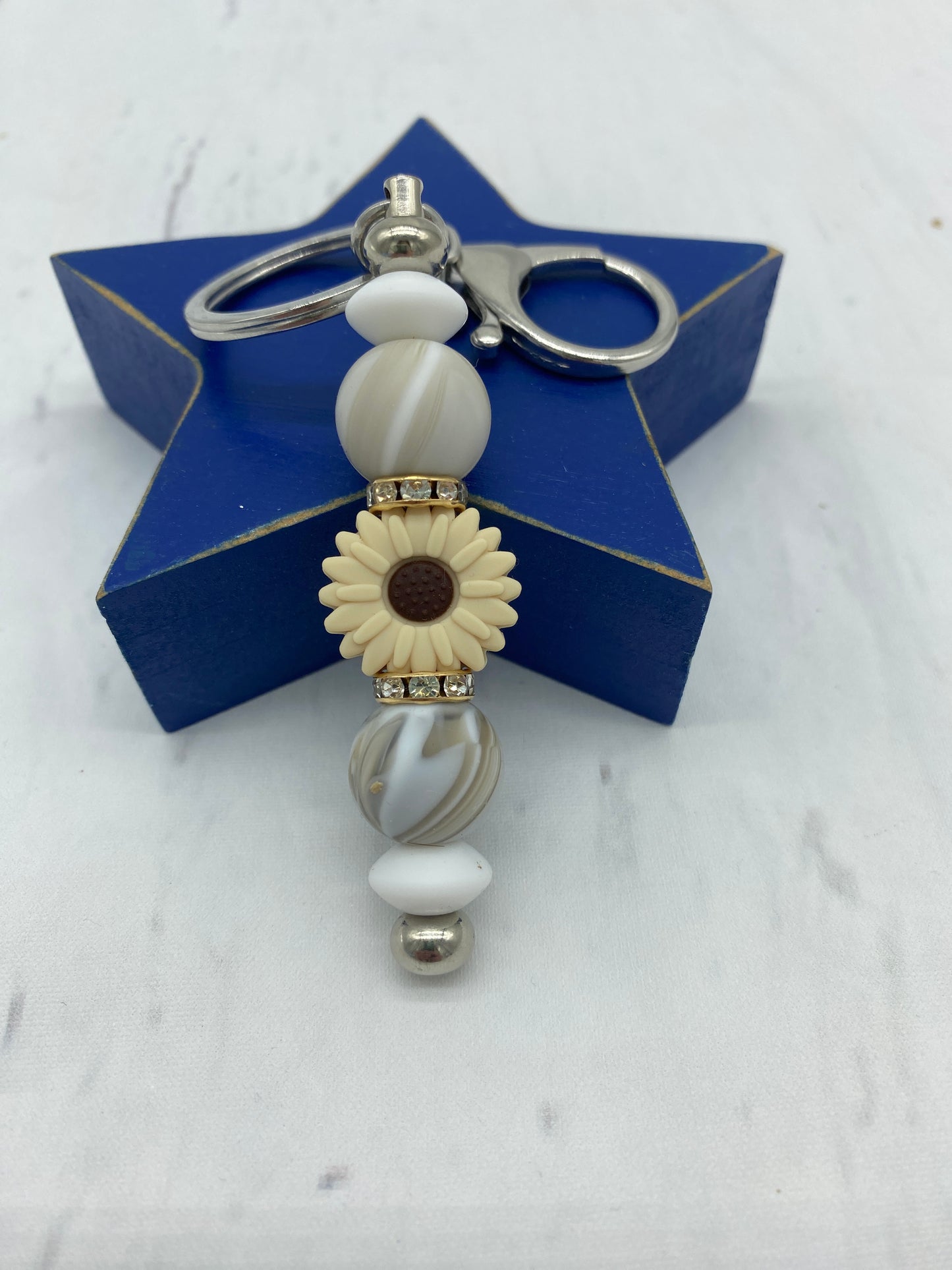 Brown Flower Keychain