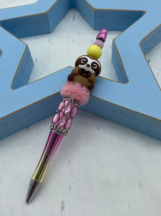 Pink and Yellow Sloth Pen
